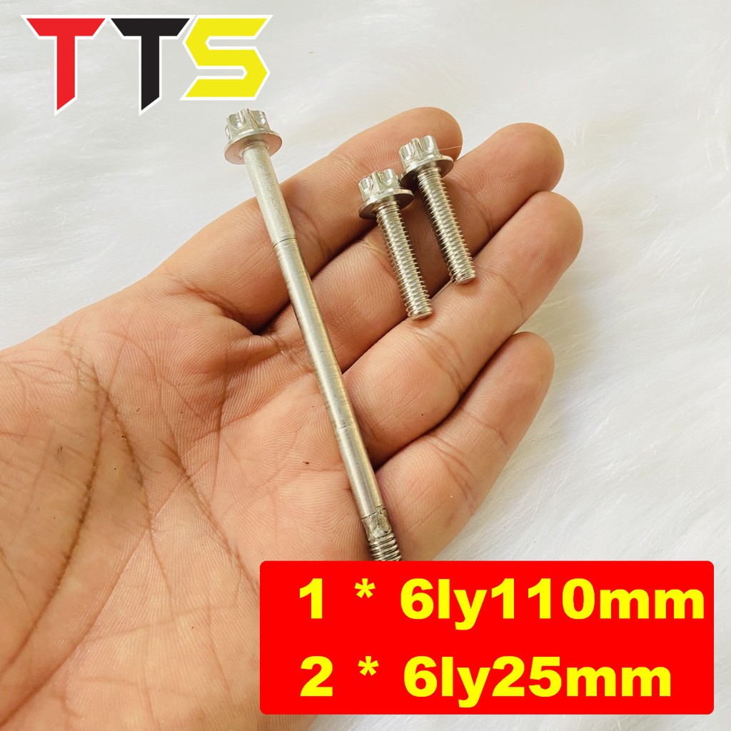 Bộ 3 ốc Salaya thái lắp nắp cánh bướm, nắp ba lổ sử sử dụng cho đầu lòng WAVE, DREAM ( Có bán lẻ )