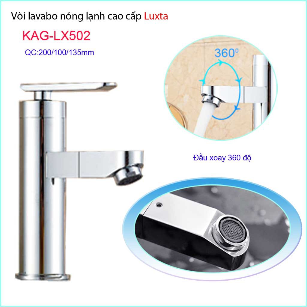 Vòi lavabo nóng lạnh cao cấp Luxta KAG-LX502