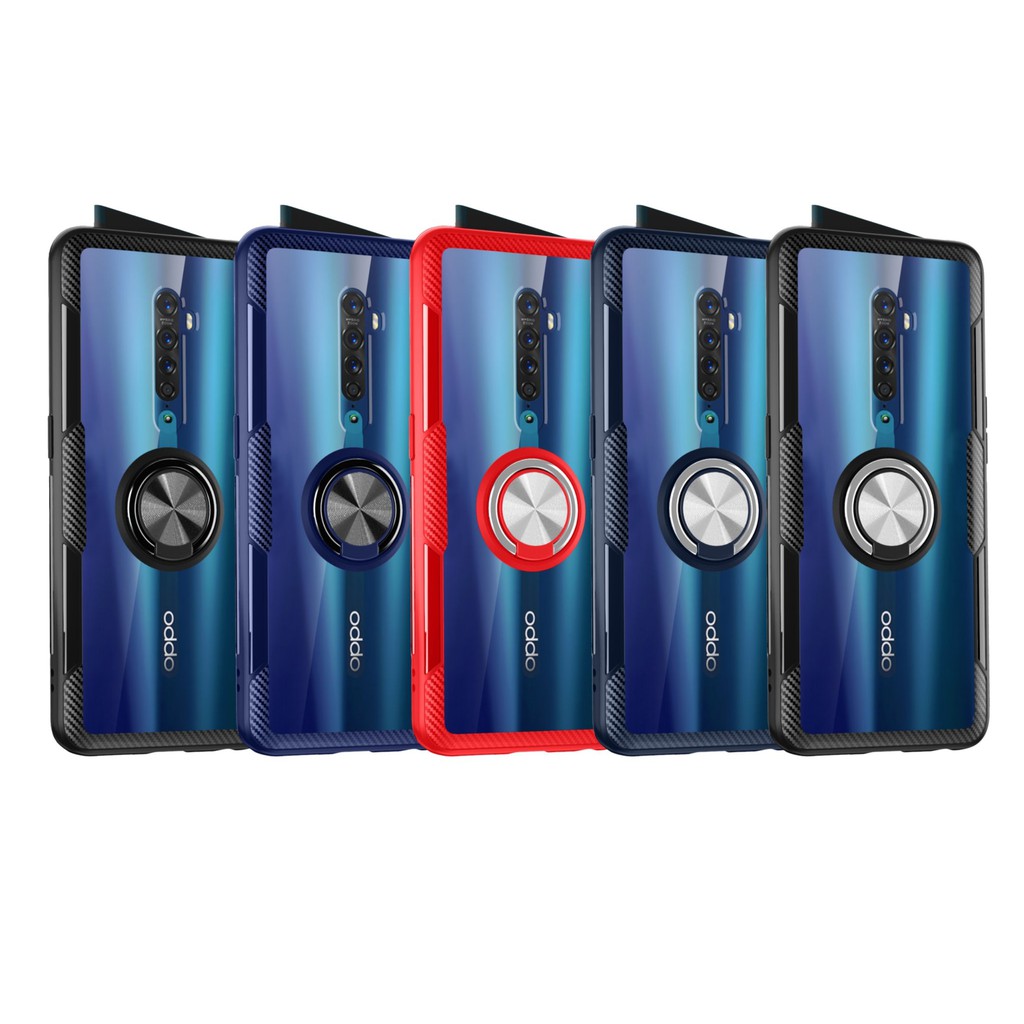 Ốp lưng Oppo Reno 2 / Reno 10X Zoom chống sốc giá đỡ Iring lưng trong viền màu cao cấp chất đẹp