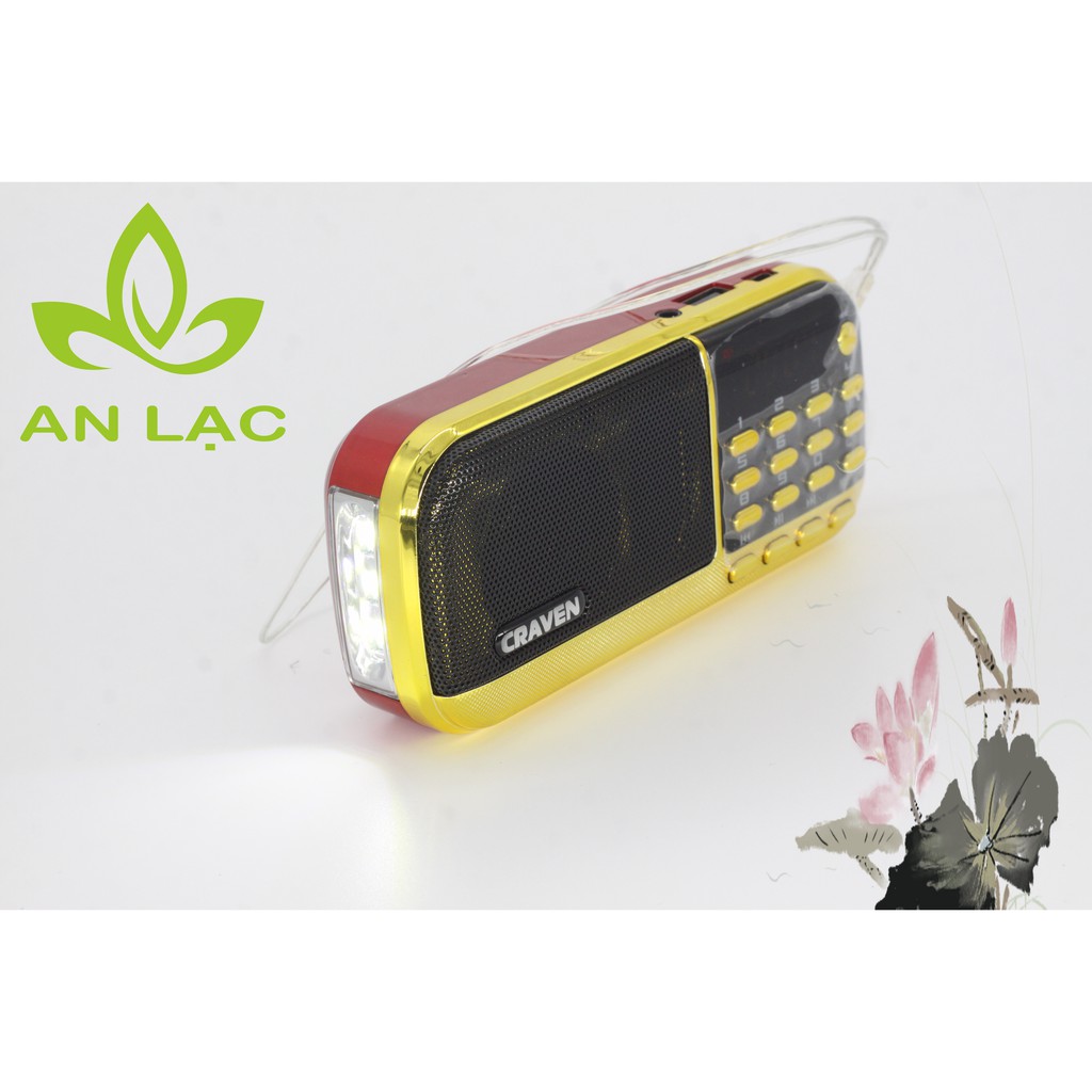 Loa đài Craven CR 836S, máy nghe nhạc đọc kinh phật dùng thẻ nhớ/USB pin siêu trâu chất lượng cao