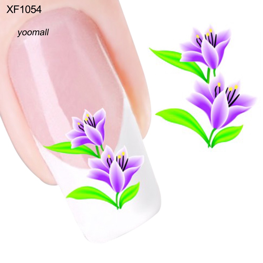 [Hàng mới về] Sticker dán móng tay trang trí DIY hình hoa và bướm đáng yêu