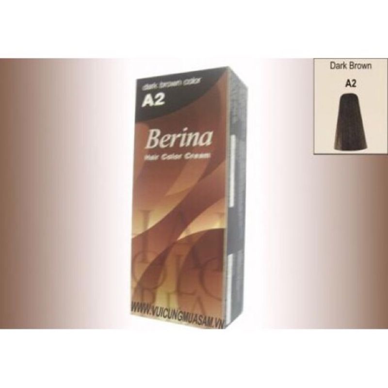 THUỐC NHUỘM TÓC BERINA A2 DARK BROWN COLOR THÁI LAN