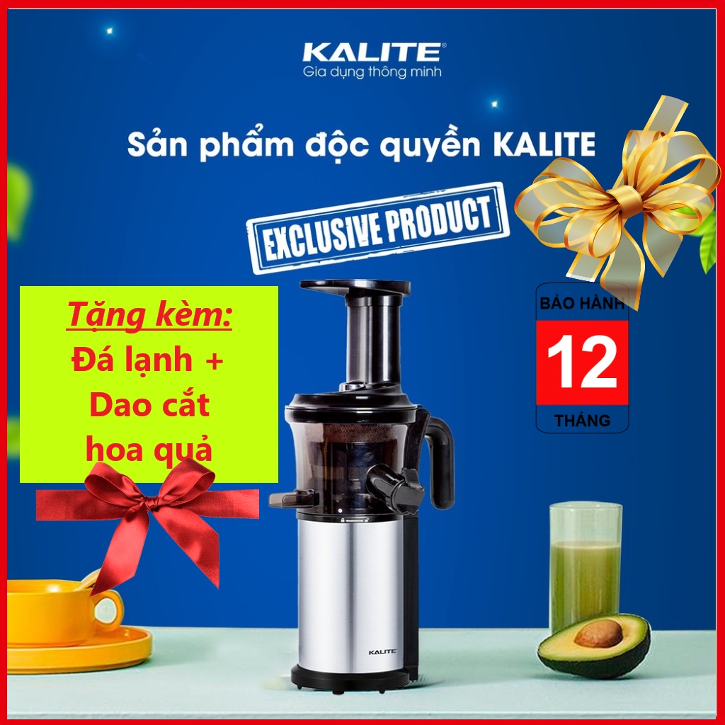 Máy ép chậm trái cây Hoa Quả Kalite KL 531 Tặng 02 viên đá lạnh và 01 dao cắt hoa quả chính hãng, Ép siêu kiệt Siêu êm