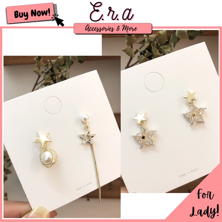 Bông Tai Nữ Bạc 925 Cao Cấp ERASHOP 073794 - Bst Ngôi Sao Lấp Lánh, Sang Trọng, Phù Hợp Đi Tiệc, Đi Chơi, Siêu Rẻ Đẹp