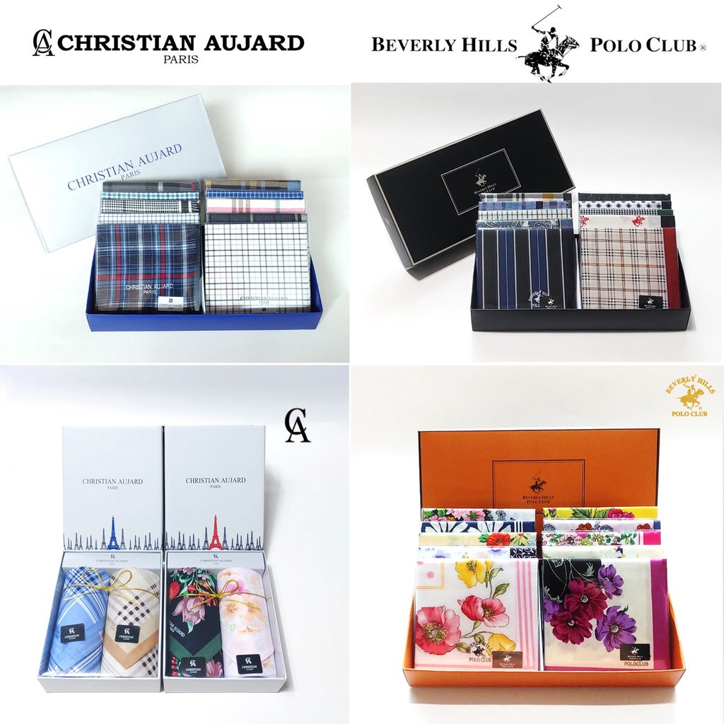 Khăn tay/ khăn mùi xoa cao cấp nam/nữ Hàn Quốc Beverly Hills Polo Club + Christian Aujard