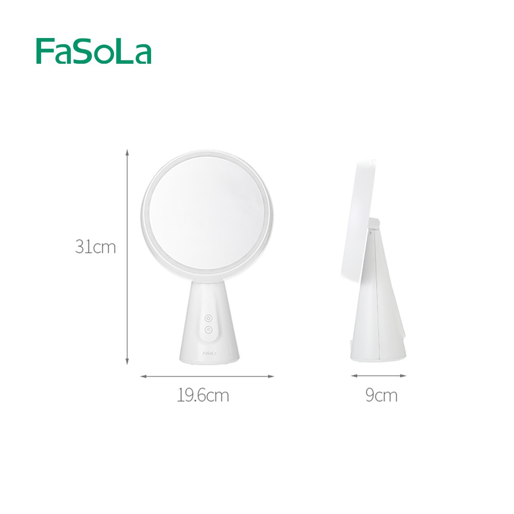 Gương để bàn, đèn LED cảm ứng chạm – Gương trang điểm hình tròn [FASOLA] FSLDZ-156