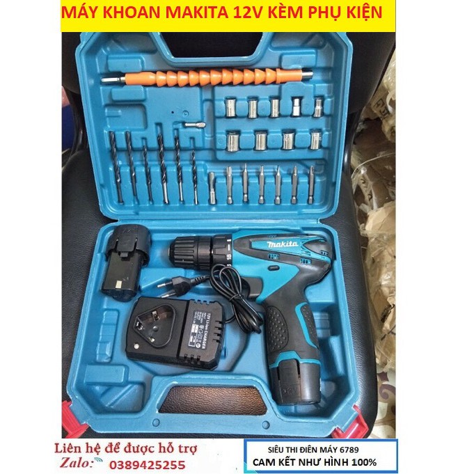 Máy bắn vít Makita 12v , Tặng bộ phụ kiền kèm theo máy