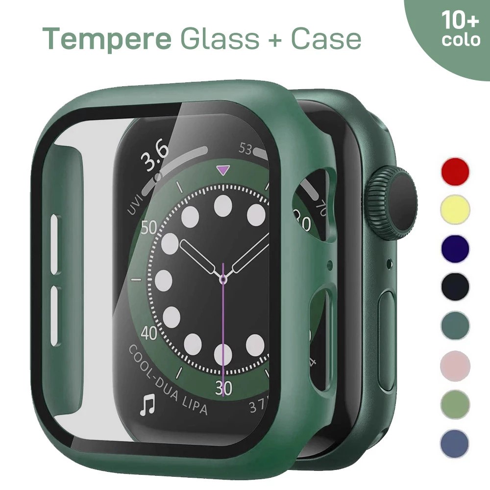 Bộ kính cường lực và vỏ bảo vệ màn hình đồng hồ APPLE WATCH seri 7 6 5 4 3 SE 41MM 45MM 44MM 40MM 42MM 38MM