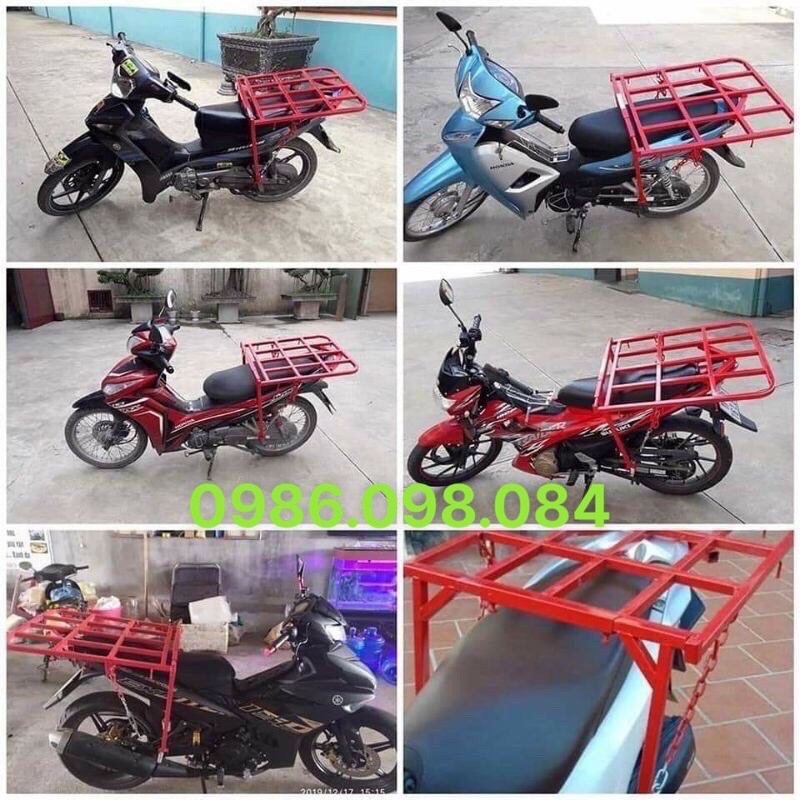 Giá chở hàng, baga xe máy đa năng không mở cốp, tháo lắp dễ dàng