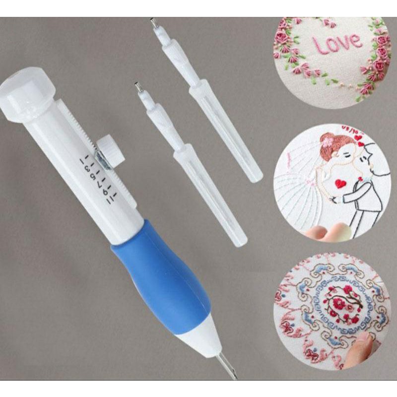 Bút thêu chỉ nổi, len xù - Punch Needle - Cây bút thần kì - Dụng cụ làm handmade từ len, chỉ