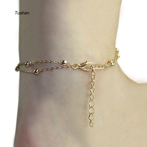 TUSH_Sexy Double Layer Bracelet Ankle Chain Anklet Hand Chain Beads Lady Jewelry Gift | BigBuy360 - bigbuy360.vn