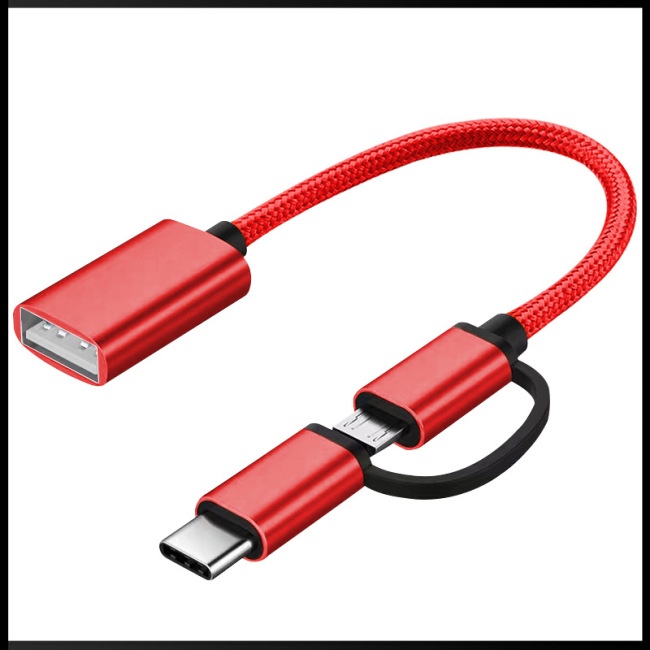 Dây Cáp Chuyển Đổi Dữ Liệu OTG 2 Trong 1 Type c Cho Điện Thoại / Máy Tính Bảng