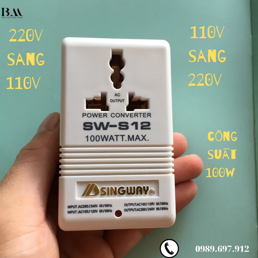 Bộ Chuyển Nguồn Điện 2 Chiều Từ 220v Sang 110v Hoặc 110v Sang 220v Công Suất 100w