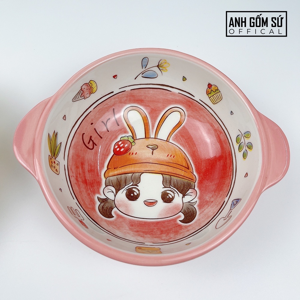 Bát ăn dặm cho bé có quai cầm, hình thú cực kỳ đáng yêu