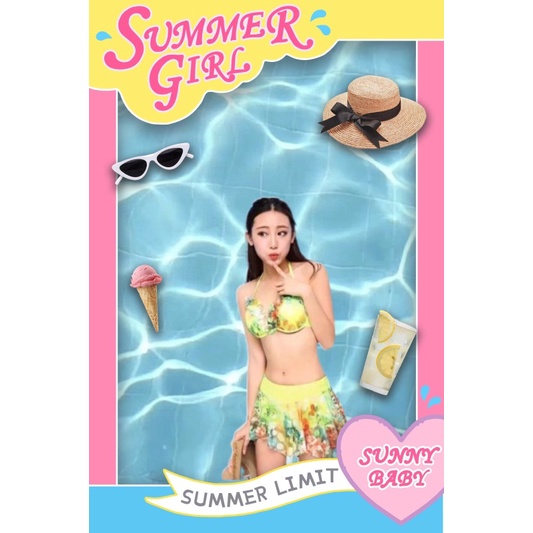 Bộ Đồ Bơi Ba Mảnh Dáng Ôm Thời Trang Mùa Xuân Cho Nữ