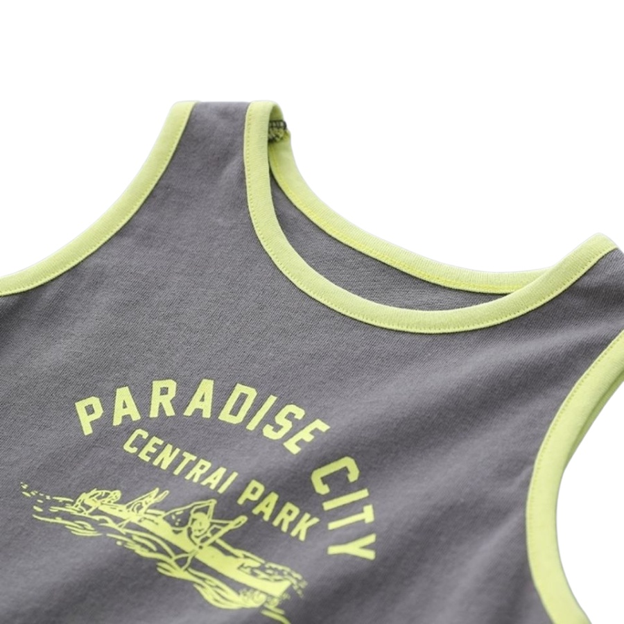 Bộ Quần Áo Hè Ba Lỗ City Cho Bé Trai, Sét Sát Nách Cho Bé Gái Từ 7-27kg - MOOBABY SHOP