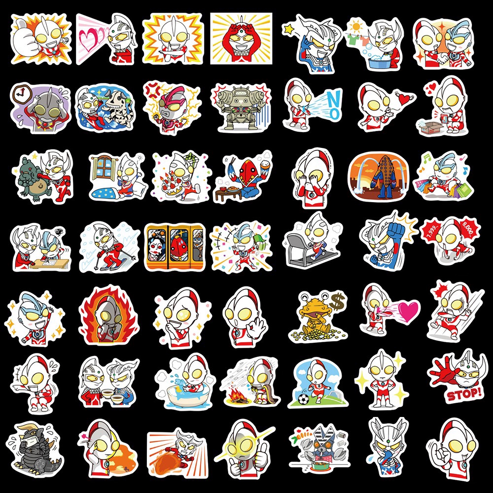 Set 50 miếng sticker hình UItraman dán trang trí chống thấm