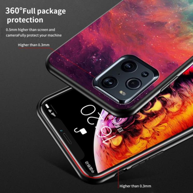 Ốp lưng OPPO Find X3/ X3 pro ép kính nano chống bể hoa tiết trời sao