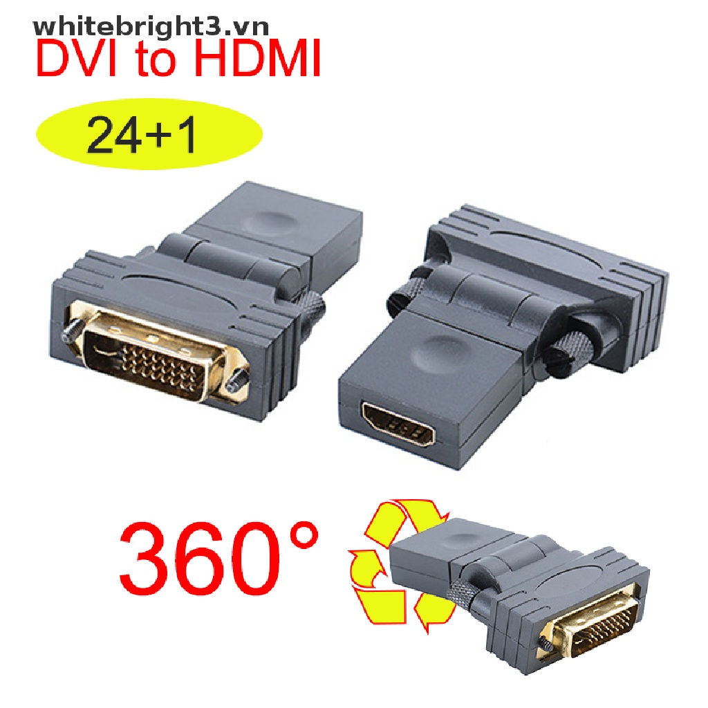 Đầu Chuyển Đổi Từ DVI Sang HDMI DVI 24 + 1 Xoay 360 Độ