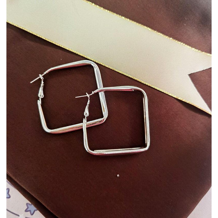 Bông Tai Kim Loại Mạ Bạc 925 Phong Cách Retro C331