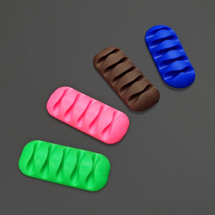 Kẹp Cố Định giá đỡ Dây sạc Cáp dây điện nẹp dây sạc chống rối Silicone 3 Lỗ