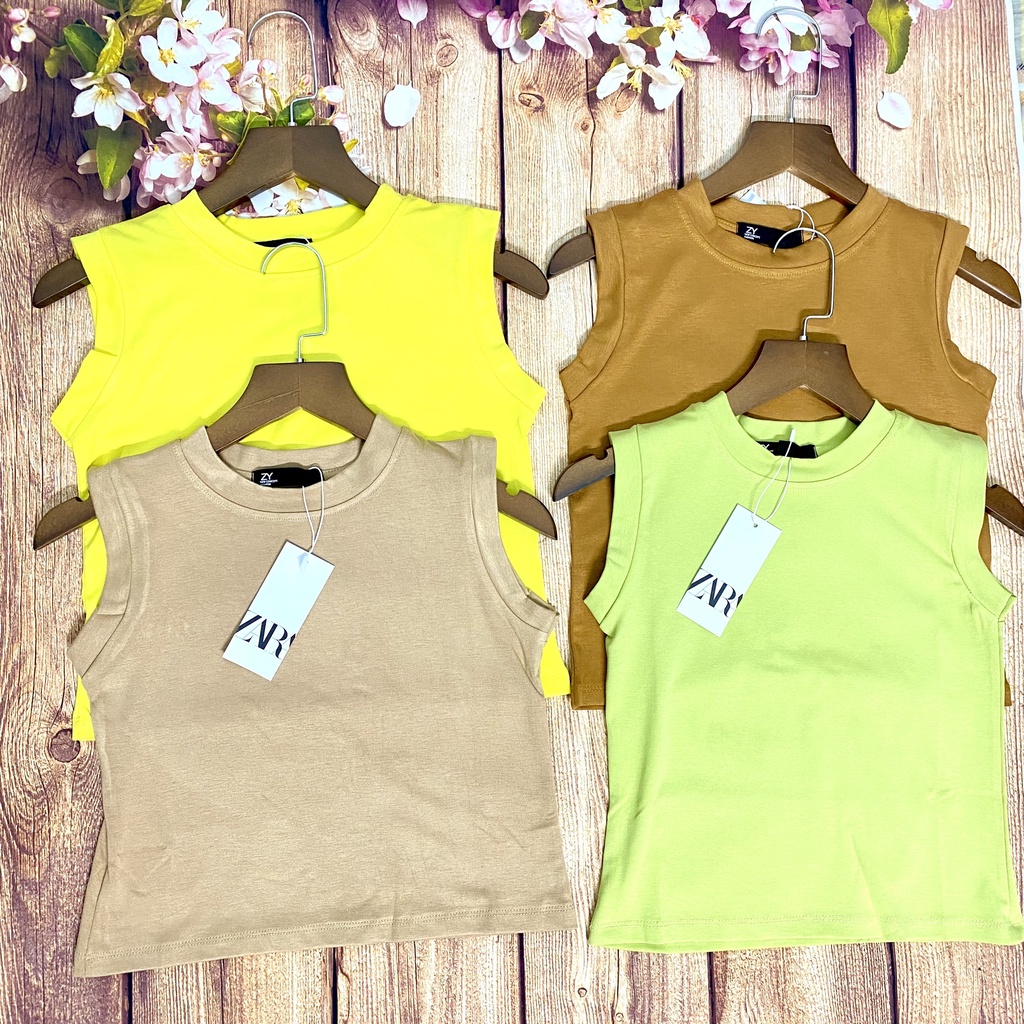 Áo croptop ba lỗ cổ cao Kanimi - áo thun ba lỗ cao cổ nữ phong cách Ulzzang