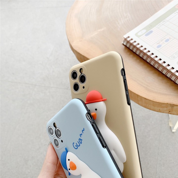 Ốp Lưng iPhone 7/8/7Plus/8Plus/X/XS/XSMax/11/11Pro/11ProMax Hình Vịt 3D - Mã TZAC274
