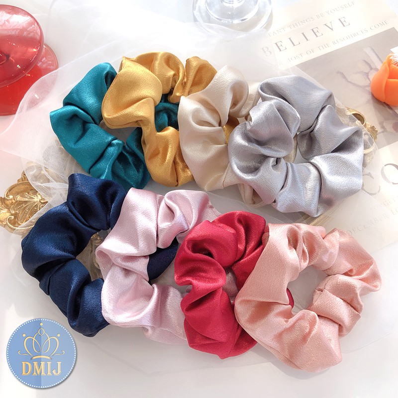 [Cột Tóc Vải Scrunchies] Dây Buộc Tóc Scrunchies Nhiều Màu Hàn Quốc