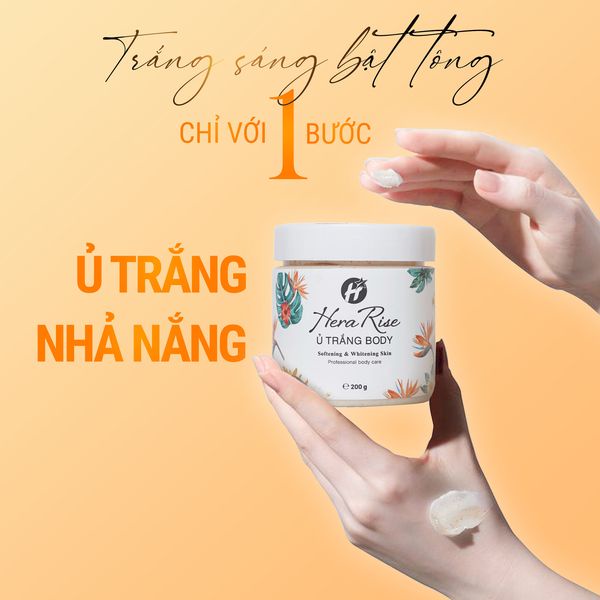 Combo Ủ trắng body HeraRise làm da mềm mịn, trắng sáng và Miếng dán ngực nhũ hoa silicon cao cấp OvaPink siêu dính