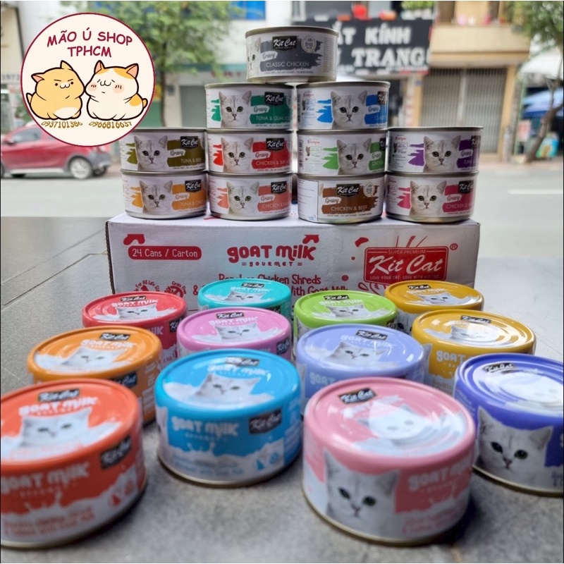 KITCAT / KIT CAT SỮA DÊ VÀ GRAVY - PATE LON 70G CHO MÈO