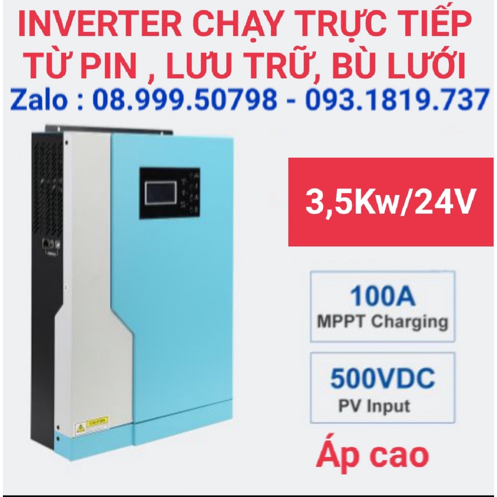Inverter Độc Lập chạy trực tiếp tấm pin,có lưu trữ,có bù lưới 3,5KW/24V