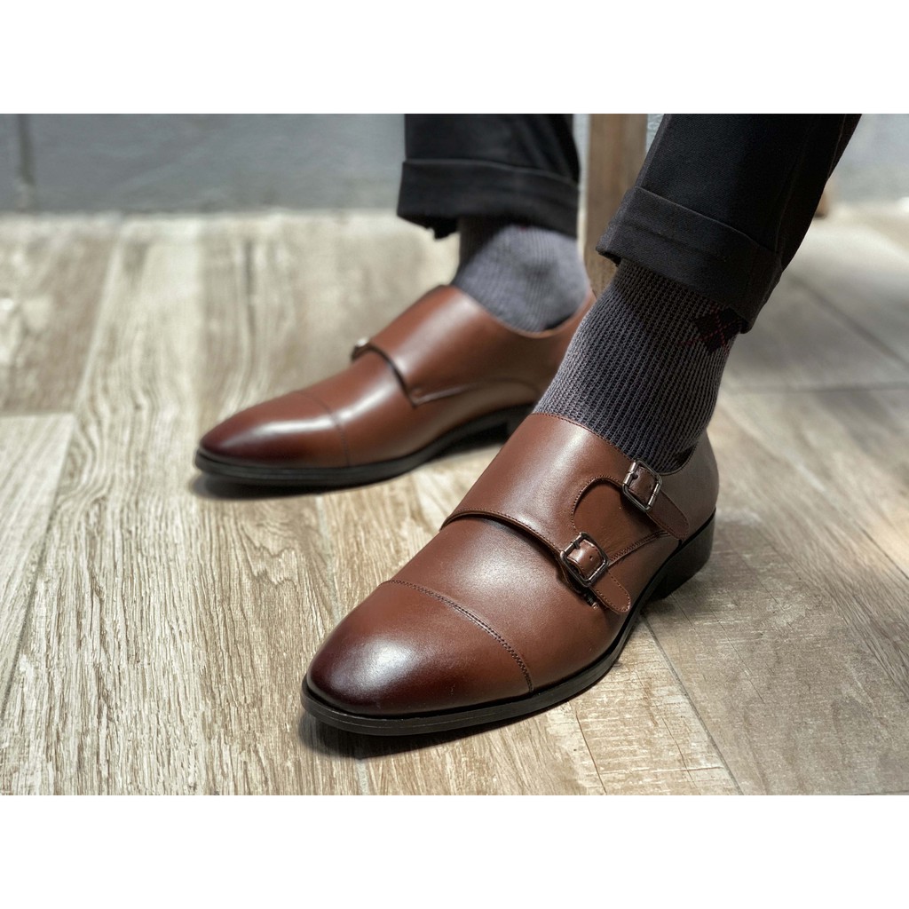 (Cao cấp) Giày Monkstrap Toroshoes Da Bò M530.2 Nâu