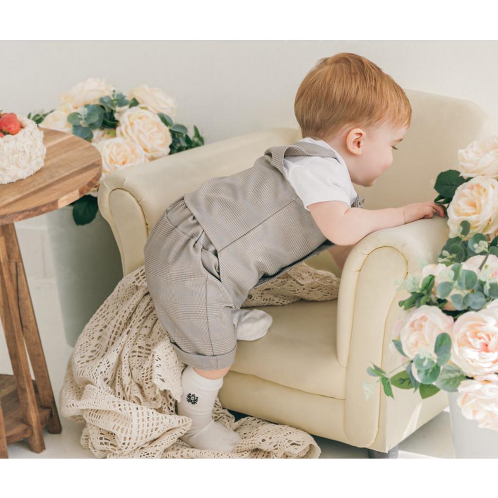 Little Tini Set vest kẻ Hàn Quốc cho bé