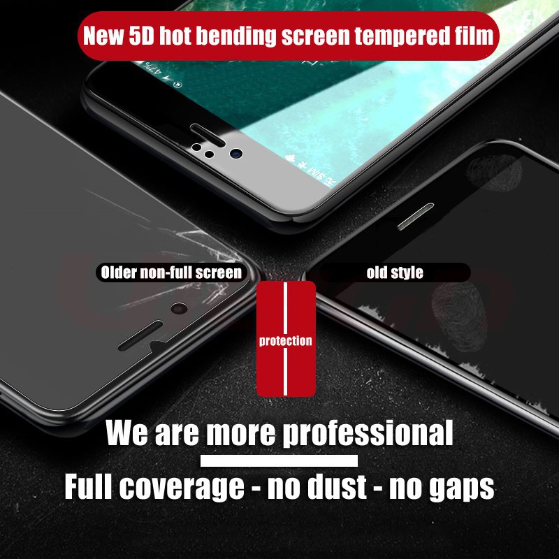 Kính cường lực toàn màn hình 5D bảo vệ cho  iphone 6 6s plus 7 8 plus X XR XS Max