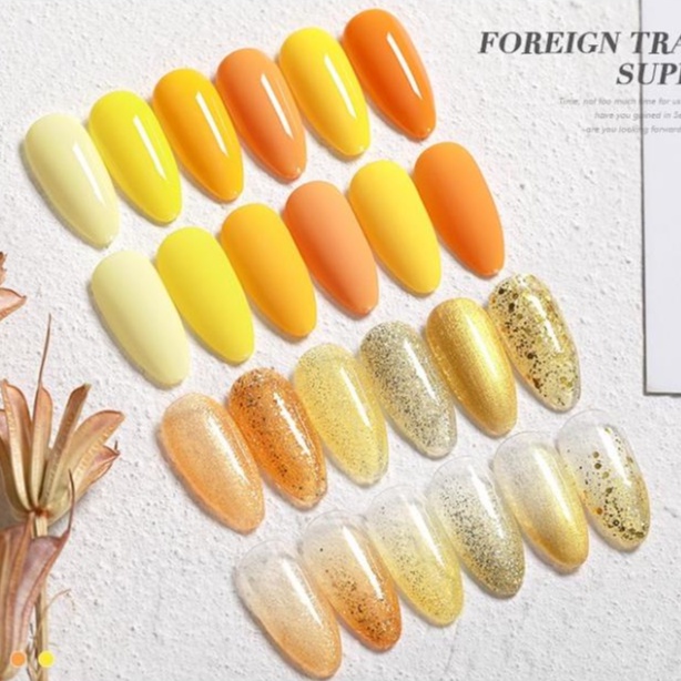 Sơn gel AS móng tay gel dùng máy hơ tone nhũ vàng cam NAIL SUZY mã HS 15ml