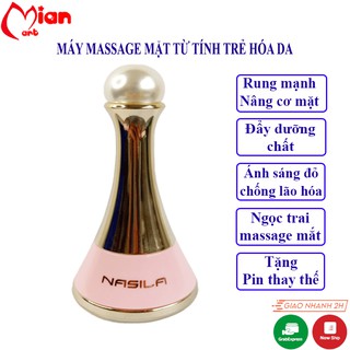Máy massage mặt ion cầm tay, Matxa làm đẹp trẻ hóa nâng cơ da mặt - Tặng Pin dự phòng, BH 3 tháng - Mian Mart