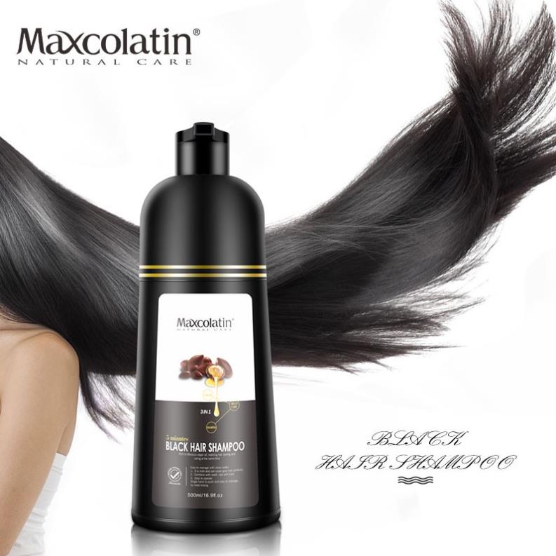 Dầu Gội Nhuộm Đen Phủ Bạc MAXCOLATIN 500ml