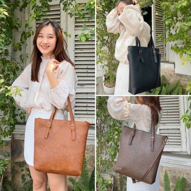 Túi Tote Đựng Vừa A4 Ba Màu, Túi Xách Công Sở Trơn Da Mềm Siêu Hot - Chan Bag CB338