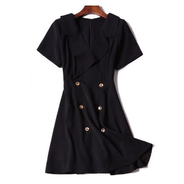 {order 5-7 ngày} bigsize Váy cổ vest 6 cúc dọc basic đơn giản thanh lịch | BigBuy360 - bigbuy360.vn