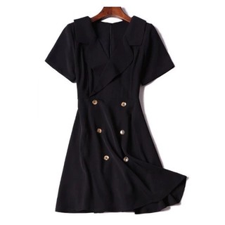 {Thanh lý 4xl} bigsize Váy cổ vest 6 cúc dọc basic đơn giản thanh lịch