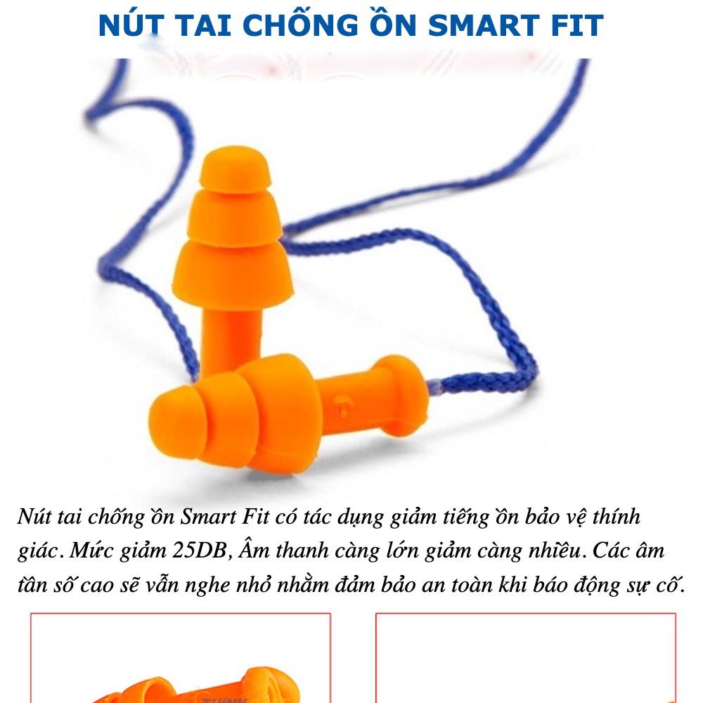 Nút tai chống ồn có dây HoneyWell SmartFit giảm tiếng ồn lên đến 25dB - hàng chính hãng