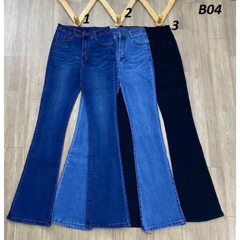 Quần Jeans Nữ Ống Loe Dài Co Giãn Cao Cấp - 95-96cm