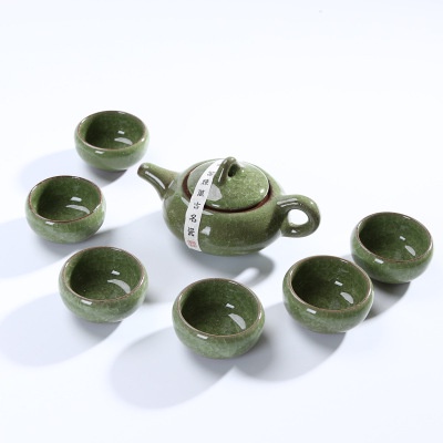 Set bộ ấm chén pha trà chuyên nghiệp gốm rạn, Bộ quà tặng
