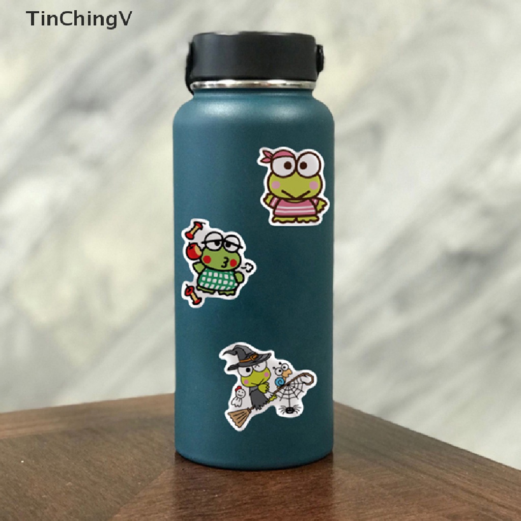 Bộ 100 Miếng Dán Chống Thấm Nước Hình Chú Ếch Mắt To Kiểu Graffiti Trang Trí Ván Trượt / Xe Hơi