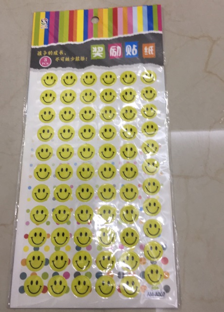Sét 3 tờ Sticker nổi hình dán mặt cười siêu dễ thương!