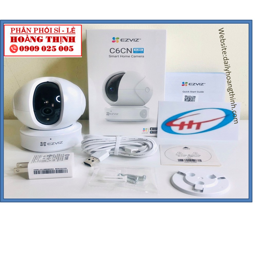 C6CN 1080p, H.265 CS-C6CN-A0-3H2WF Camera quay quét WiFi - tích hợp AI - Sản phẩm chính hãng EZVIZ Bảo hành 24 tháng