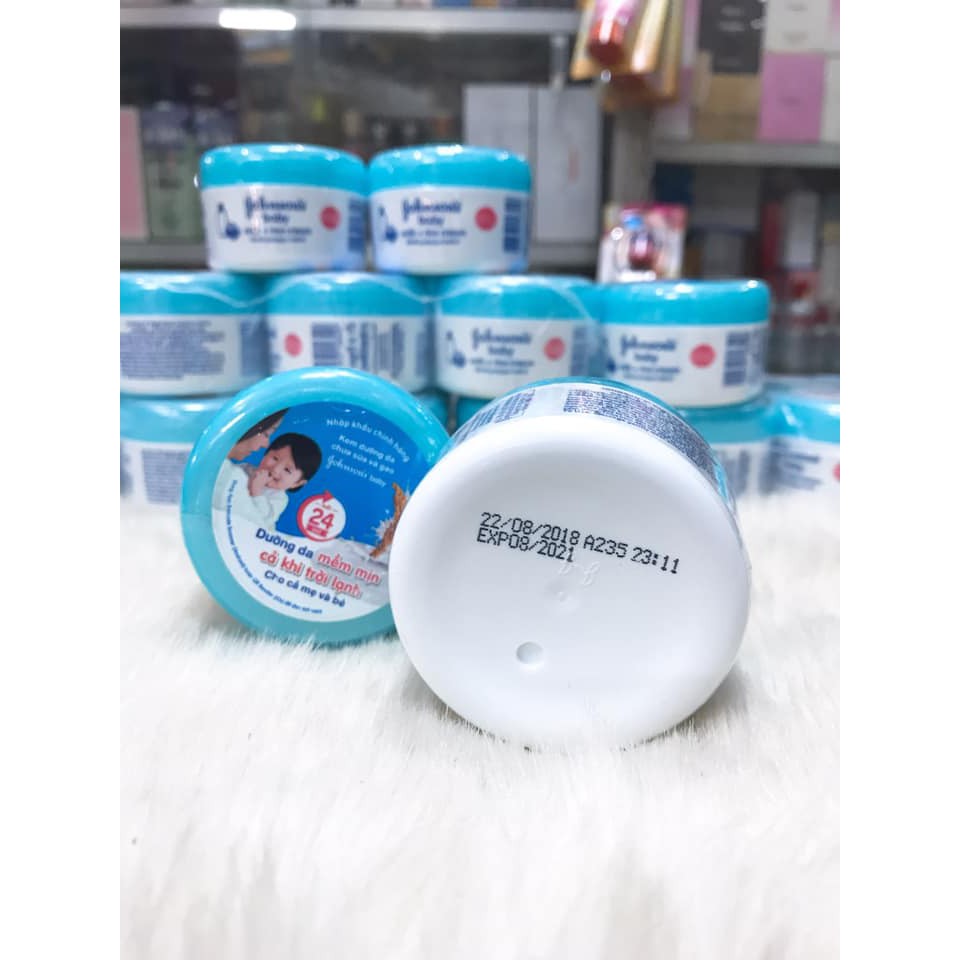 Kem Dưỡng Da Johnson’s Baby Milk Cream Nắp Xanh 50g chính hãng cty nhập khẩu