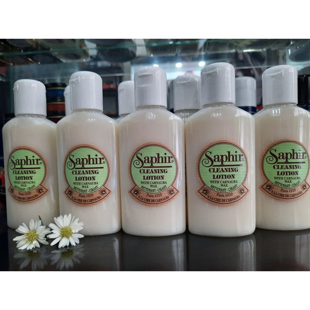 Kem làm sạch và đánh bóng da trơn patina và da nubuck dầu Saphir cleaning lotion 125ml