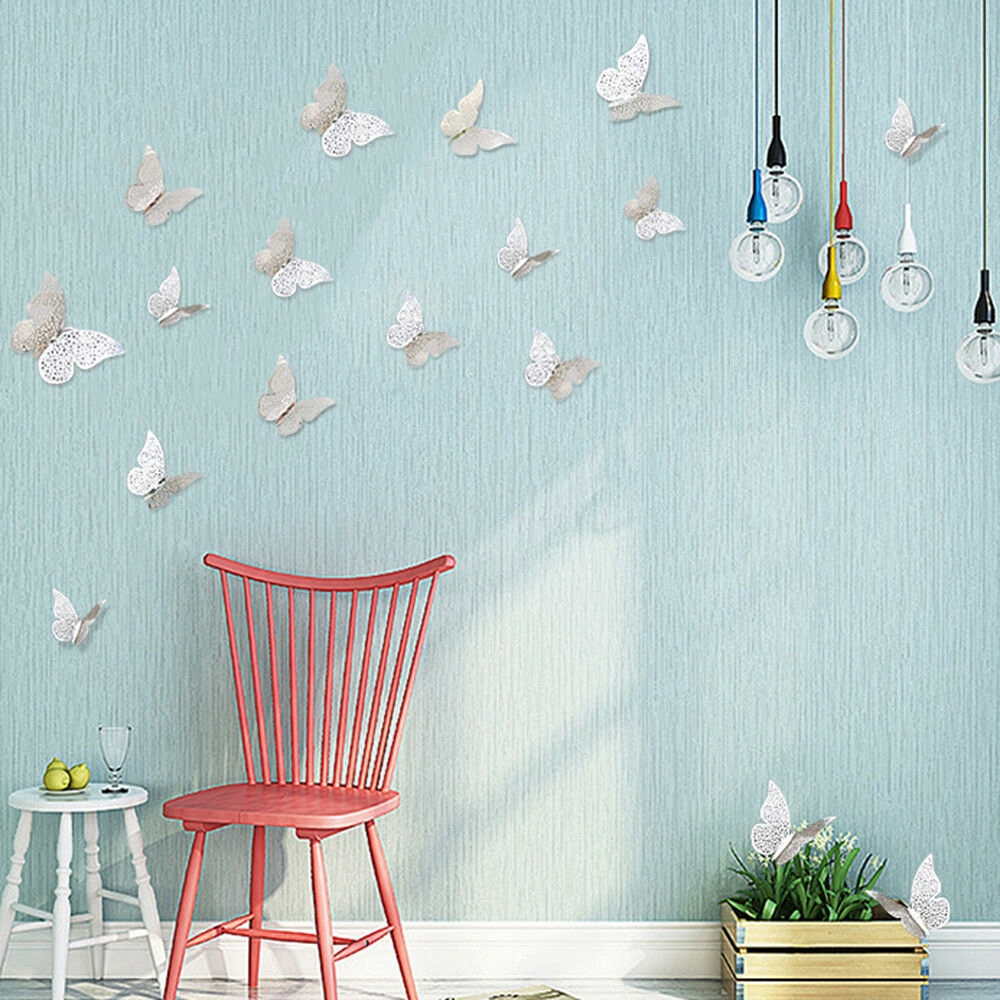 12 Sticker Dán Tường Hình Con Bướm 3d Dùng Trang Trí Phòng Cho Trẻ Nhỏ
