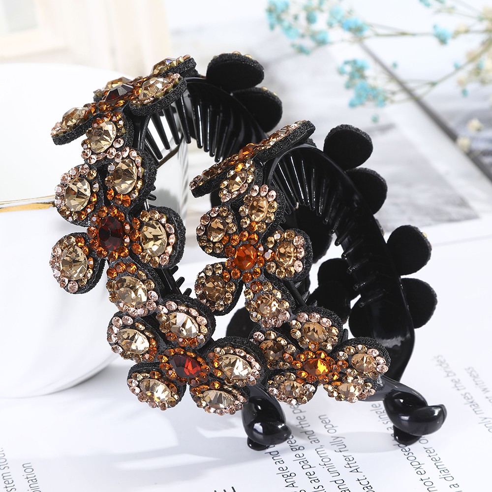Kẹp Tóc Hình Hoa Đính Đá Phong Cách Retro Xinh Xắn Cho Nữ